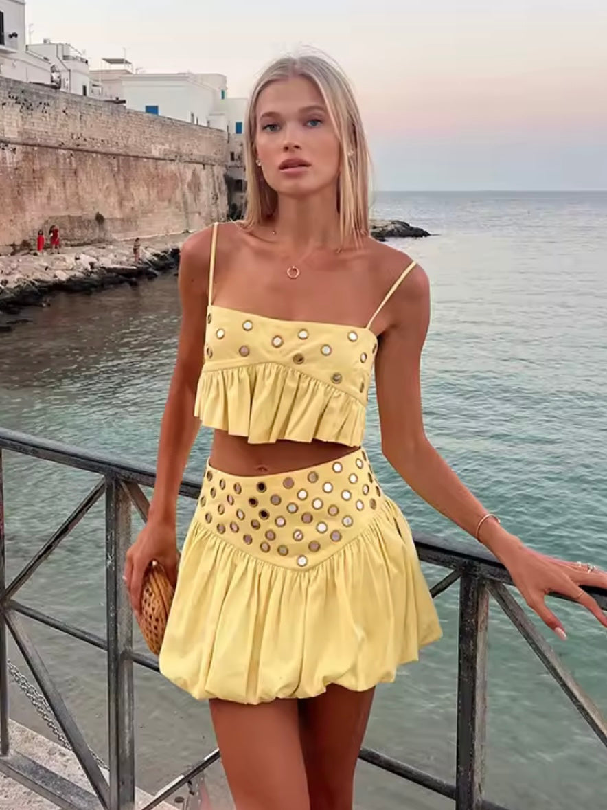 Ballonrock & CropTop Set mit reflektierenden Details