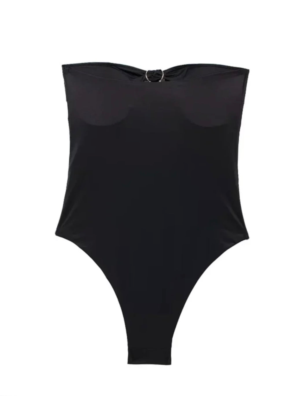 Elastischer Body mit Cut-Outs und goldenen Perlen