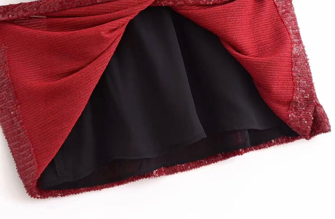 Asymmetrisches Pailletten Mini-Kleid - Sorentis