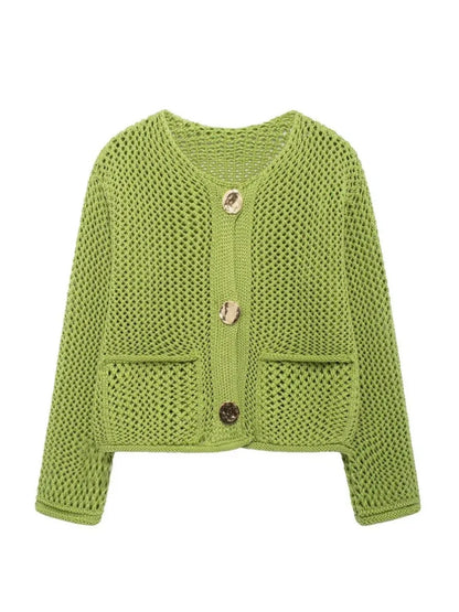 Strick Cardigan mit goldenen Knöpfen