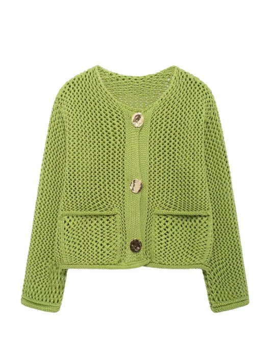 Strick Cardigan mit goldenen Knöpfen