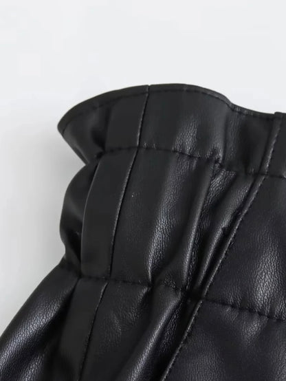 Weiche vegane Lederhose mit elastischem Bund