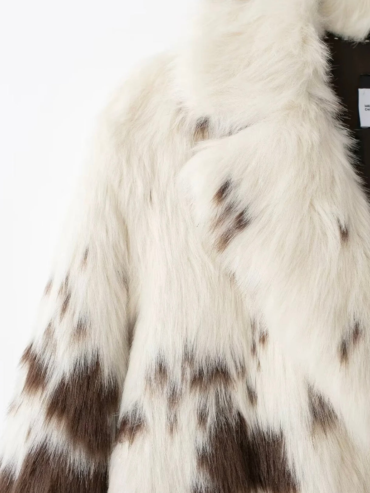 Kuhfell Kunstpelz Maxi Mantel mit Animalprint