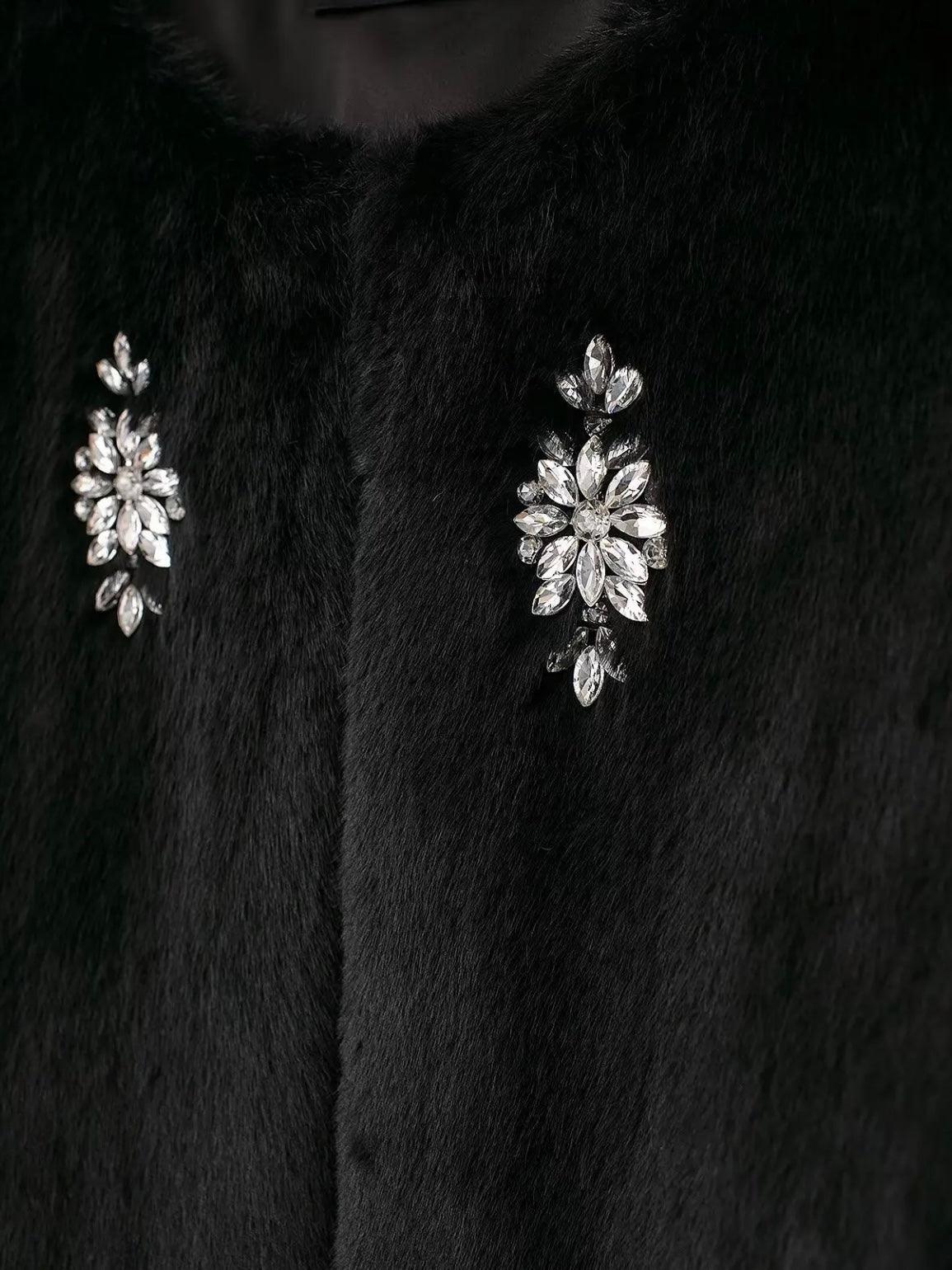 Kunstpelzmantel mit Strass-Details - Sorentis