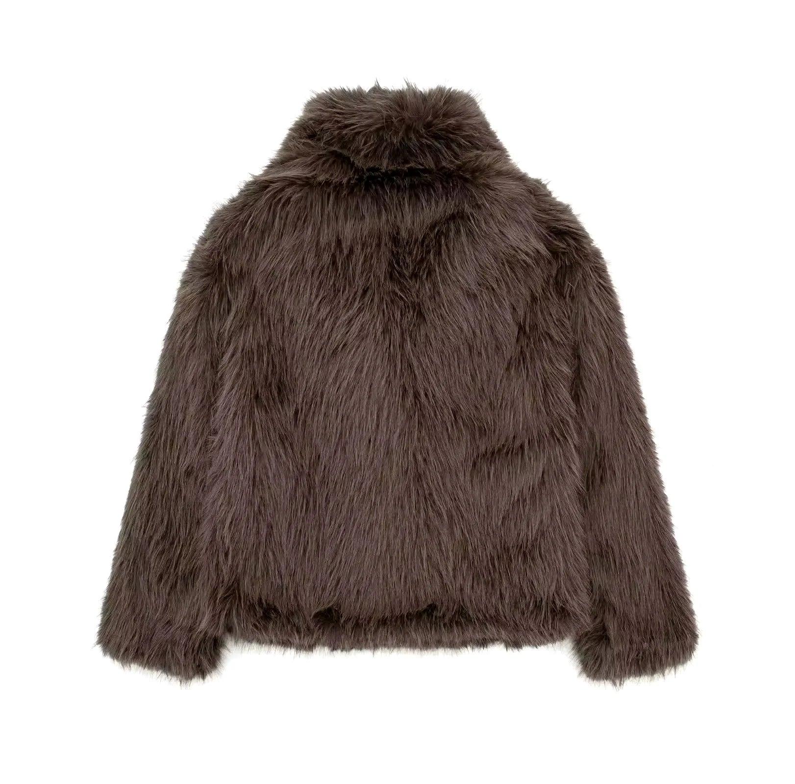 Kunstpelzjacke mit breitem Kragen - Sorentis