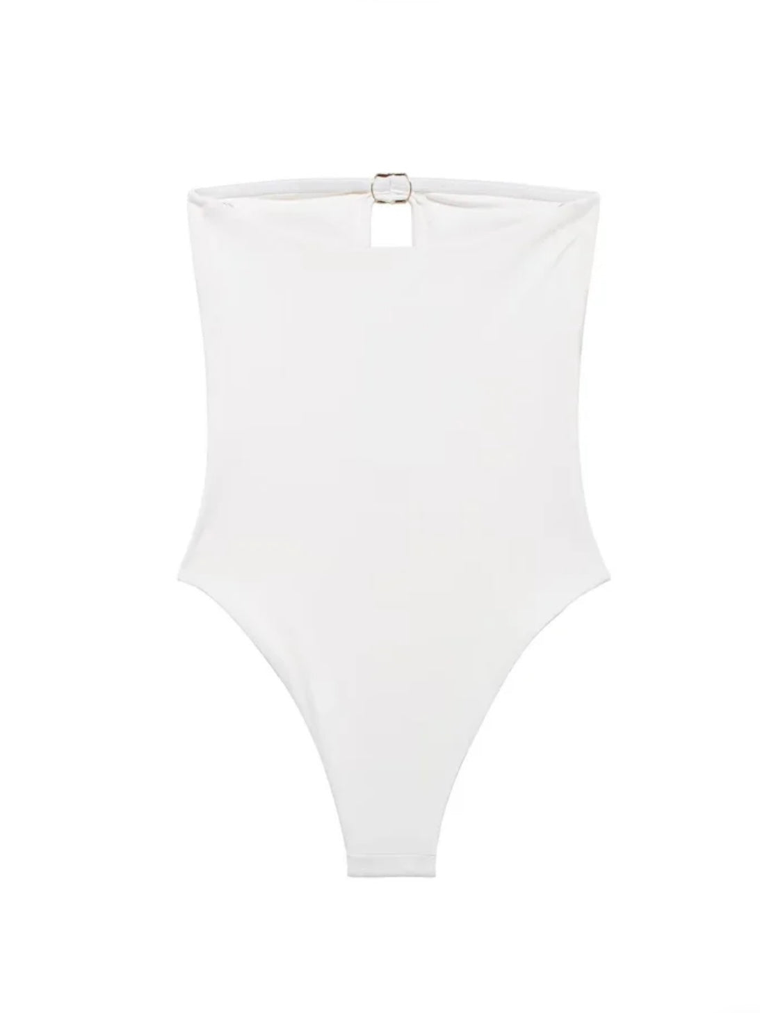 Elastischer Body mit Cut-Outs und goldenen Perlen