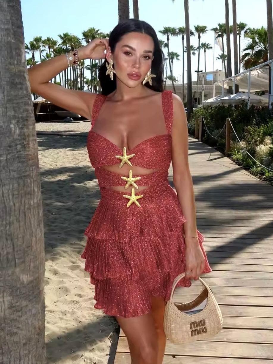 Rüschen Minikleid mit Cut-Outs - Sorentis