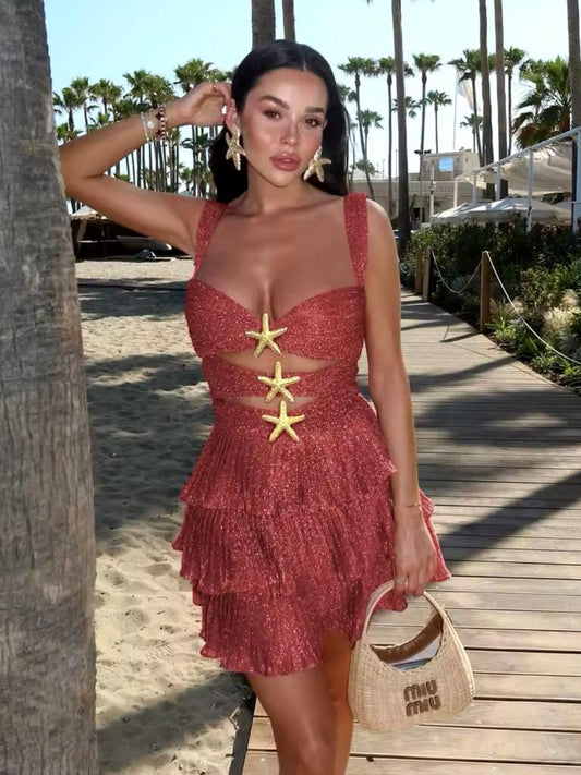 Rüschen Minikleid mit Cut-Outs - Sorentis