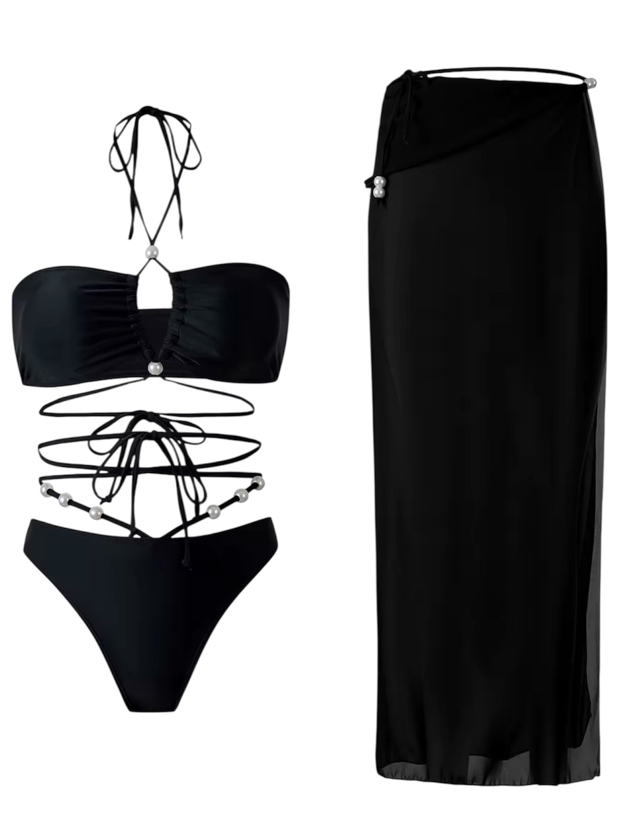 Perlen Bikini Set 3 Teilig