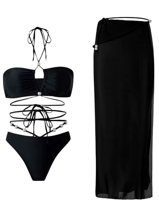 Perlen Bikini Set 3 Teilig