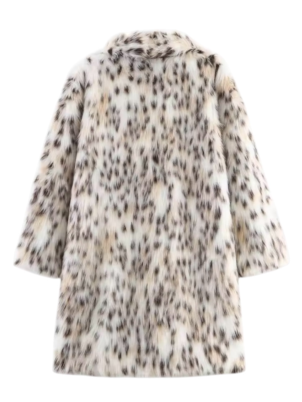 Mittellanger Pelzmantel mit Animalprint