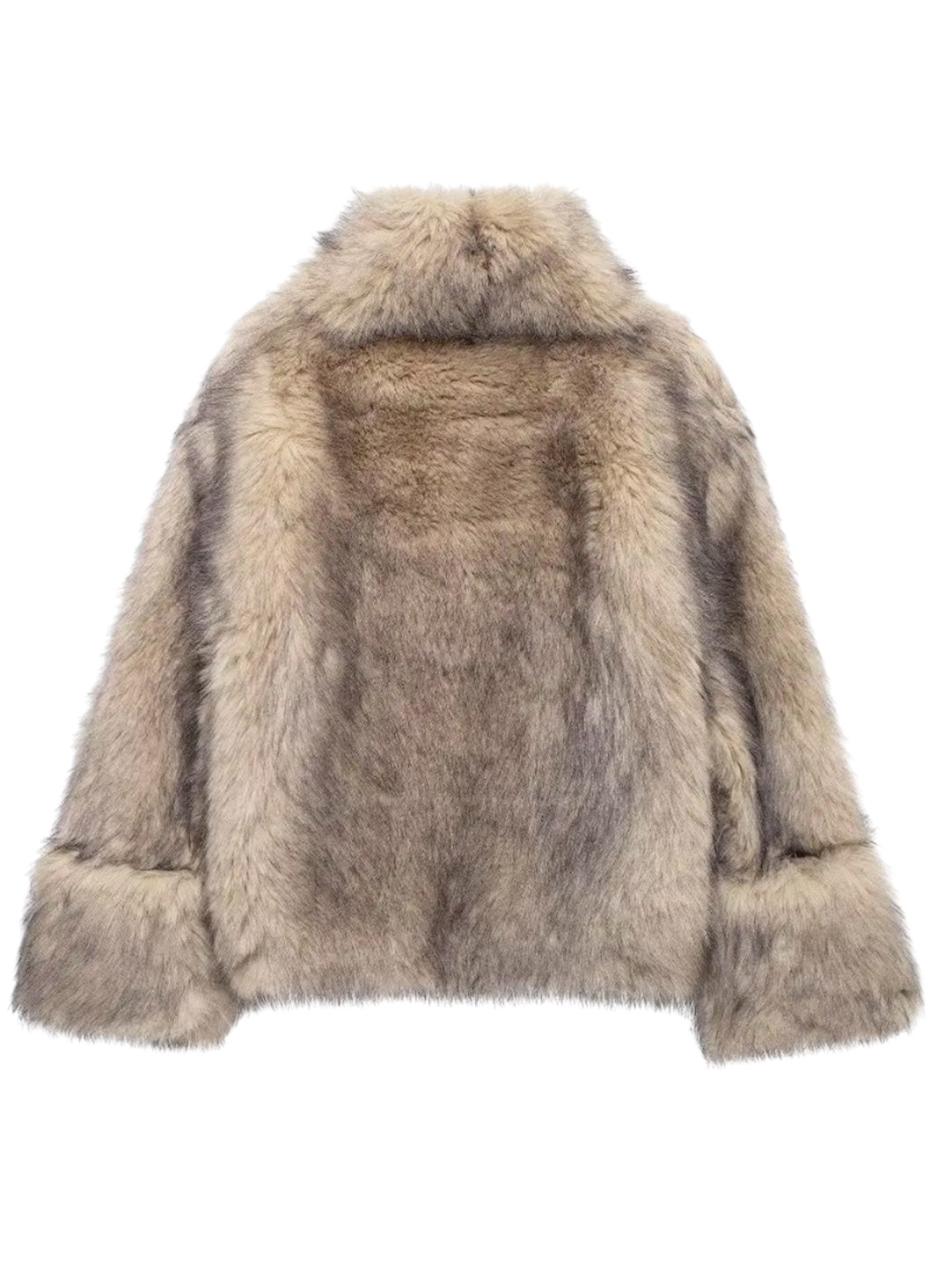 Fauxfur Cardigan hochgeschlossene Kunstpelz Jacke