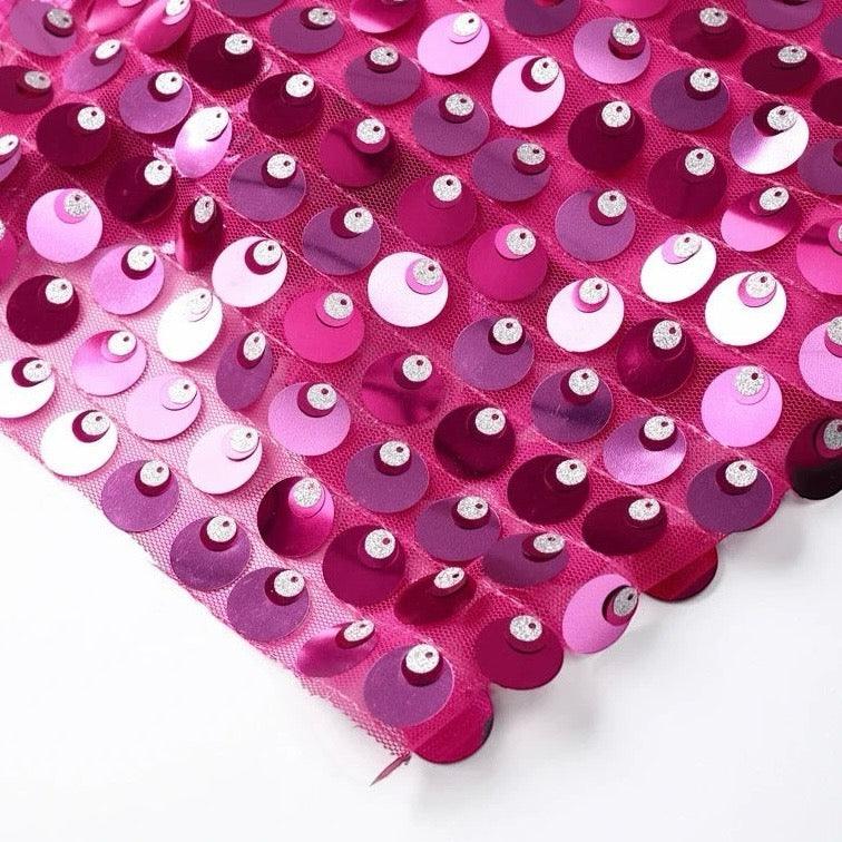 Schimmerndes Pailletten Midikleid in Fuchsia mit Reißverschluss - Sorentis