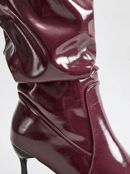 Lack Stiefel mit weitem Schaft