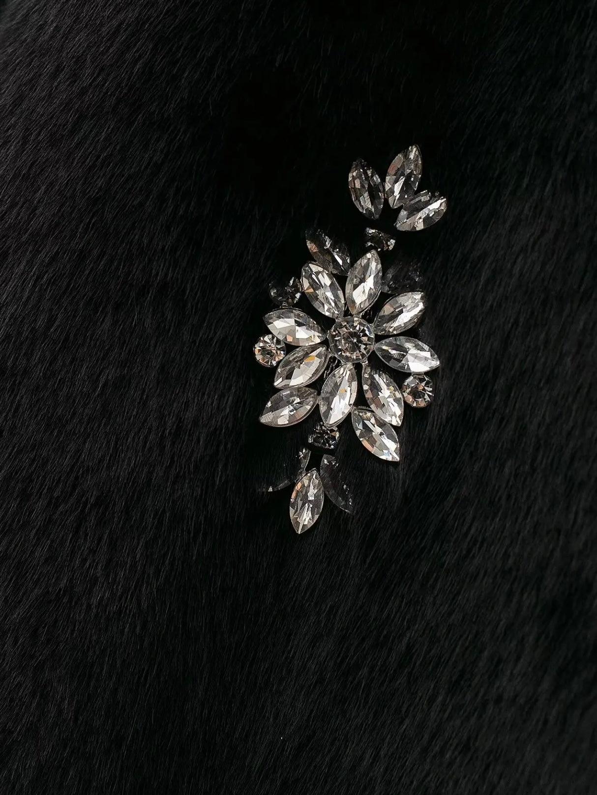 Kunstpelzmantel mit Strass-Details - Sorentis