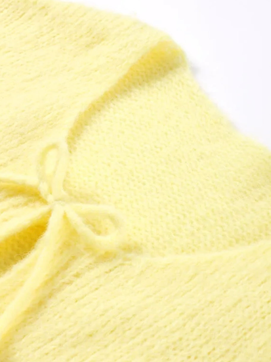 Strick-Cardigan mit Bindeschleifen