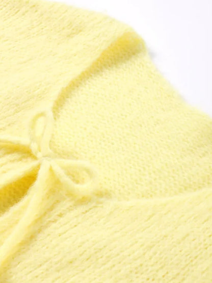 Strick-Cardigan mit Bindeschleifen