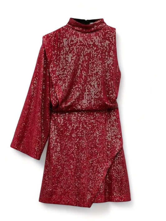 Asymmetrisches Pailletten Mini-Kleid - Sorentis