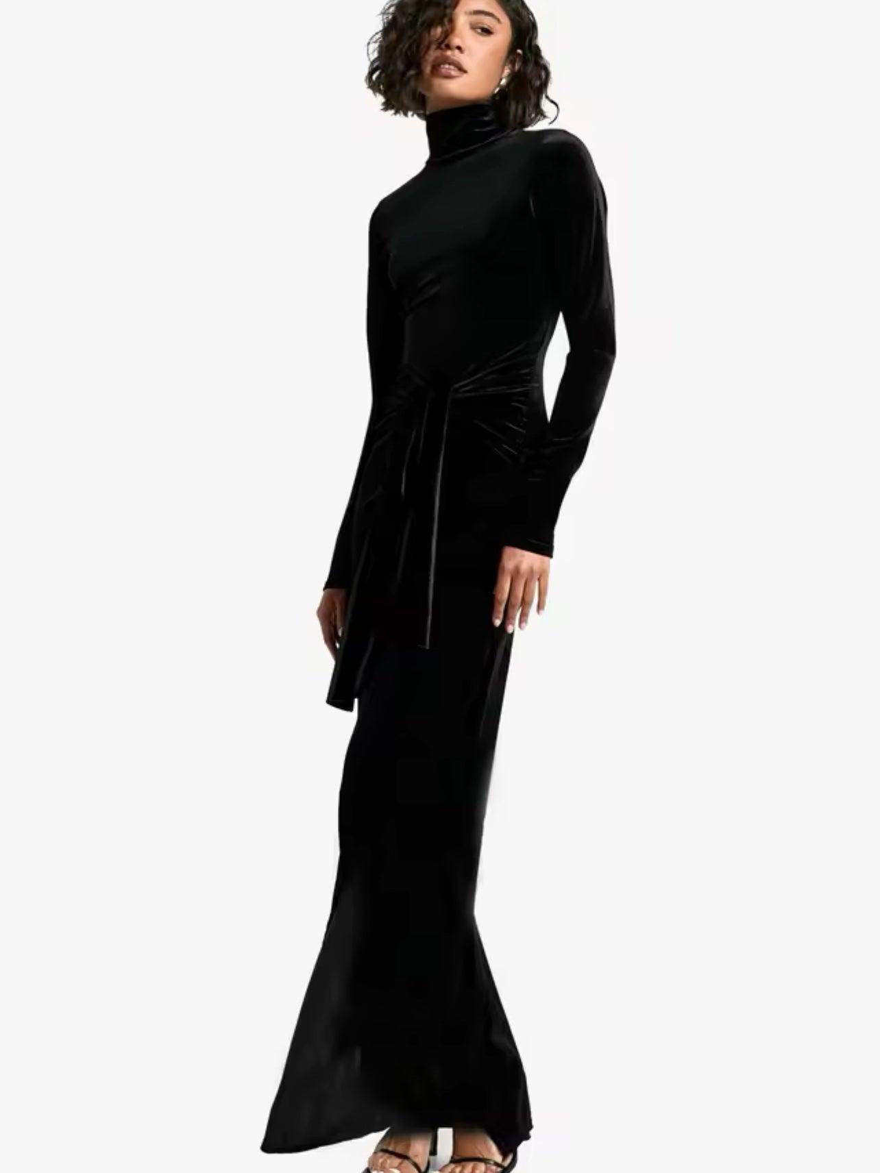 Samt Maxikleid mit Twist-Detail - Sorentis