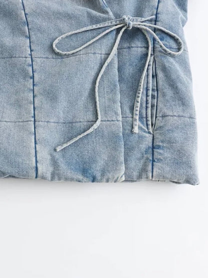 Denim Kimono-Jacke mit Taschen
