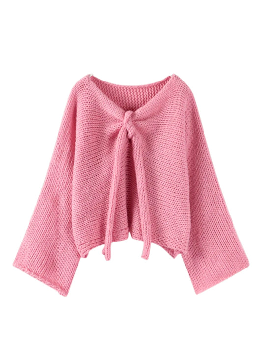 Knitted Cardigan mit Knoten