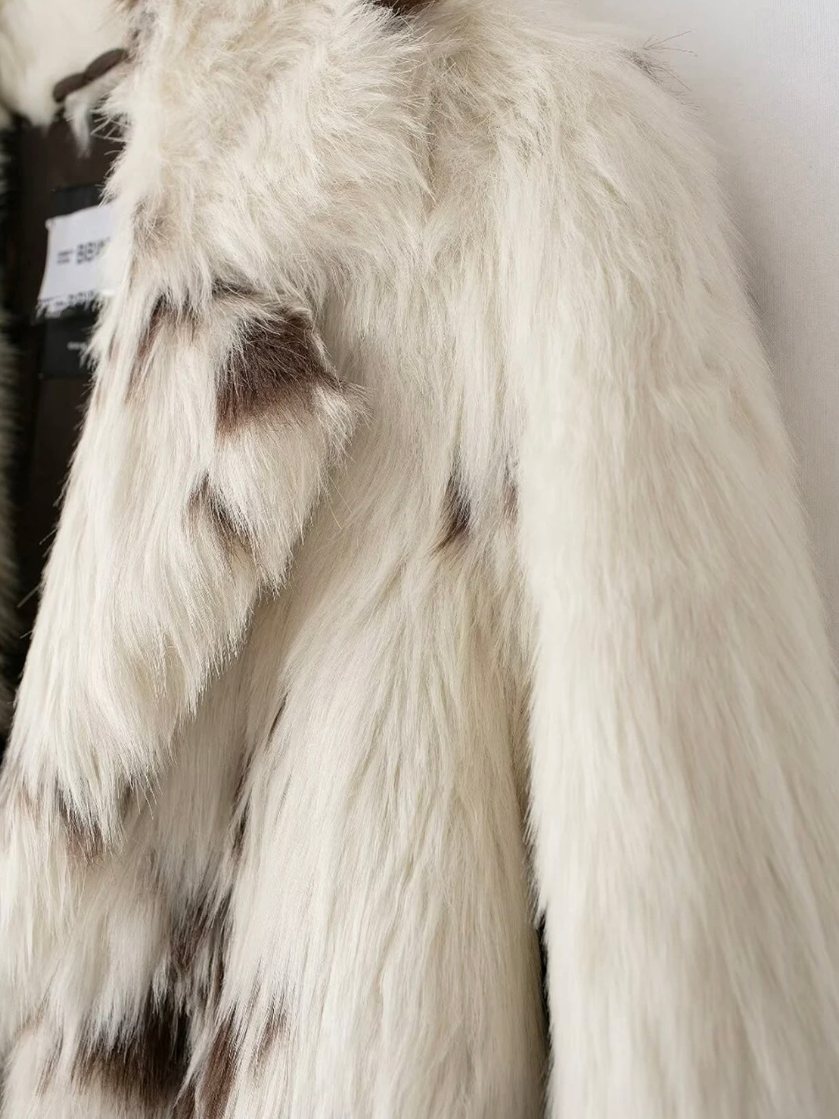 Kuhfell Kunstpelz Maxi Mantel mit Animalprint
