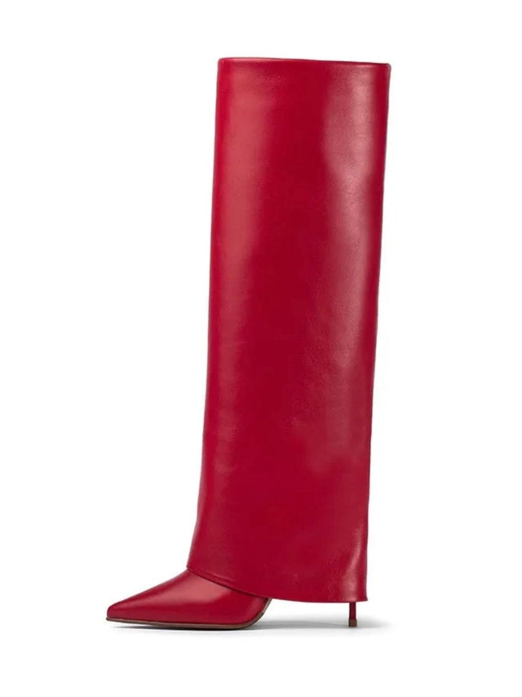 Kneehohe Stiletto Stiefel - Sorentis