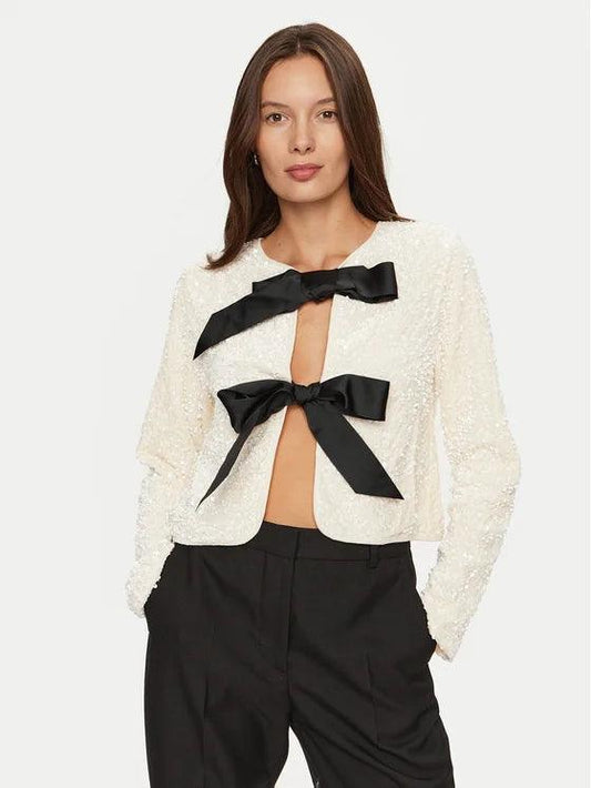 Pailletten Cardigan mit Schleifen - Sorentis