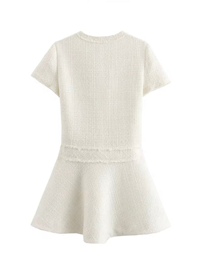 Ausgestelltes Tweed Minikleid