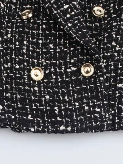 Marmorierter Tweed-Blazer mit Knopfleiste