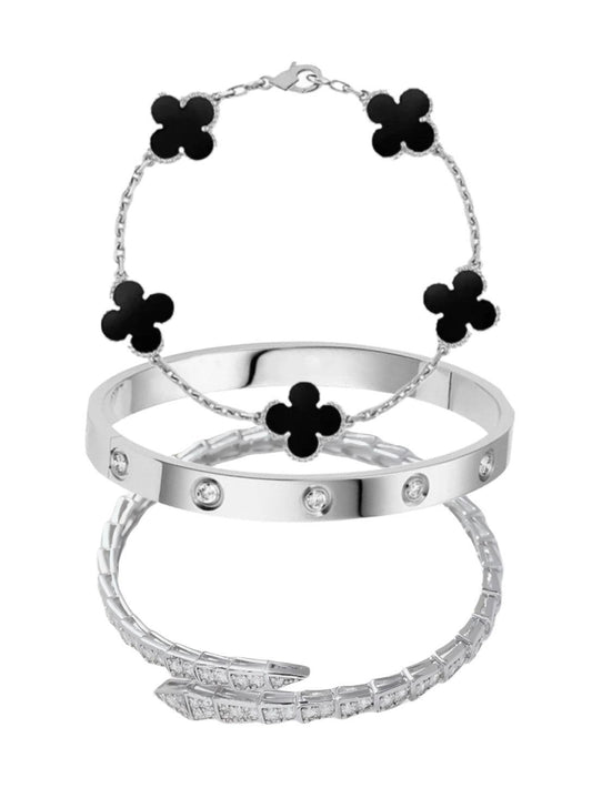 Selected 3er Armband Set in Silber aus rostfreiem Edelstahl - Sorentis