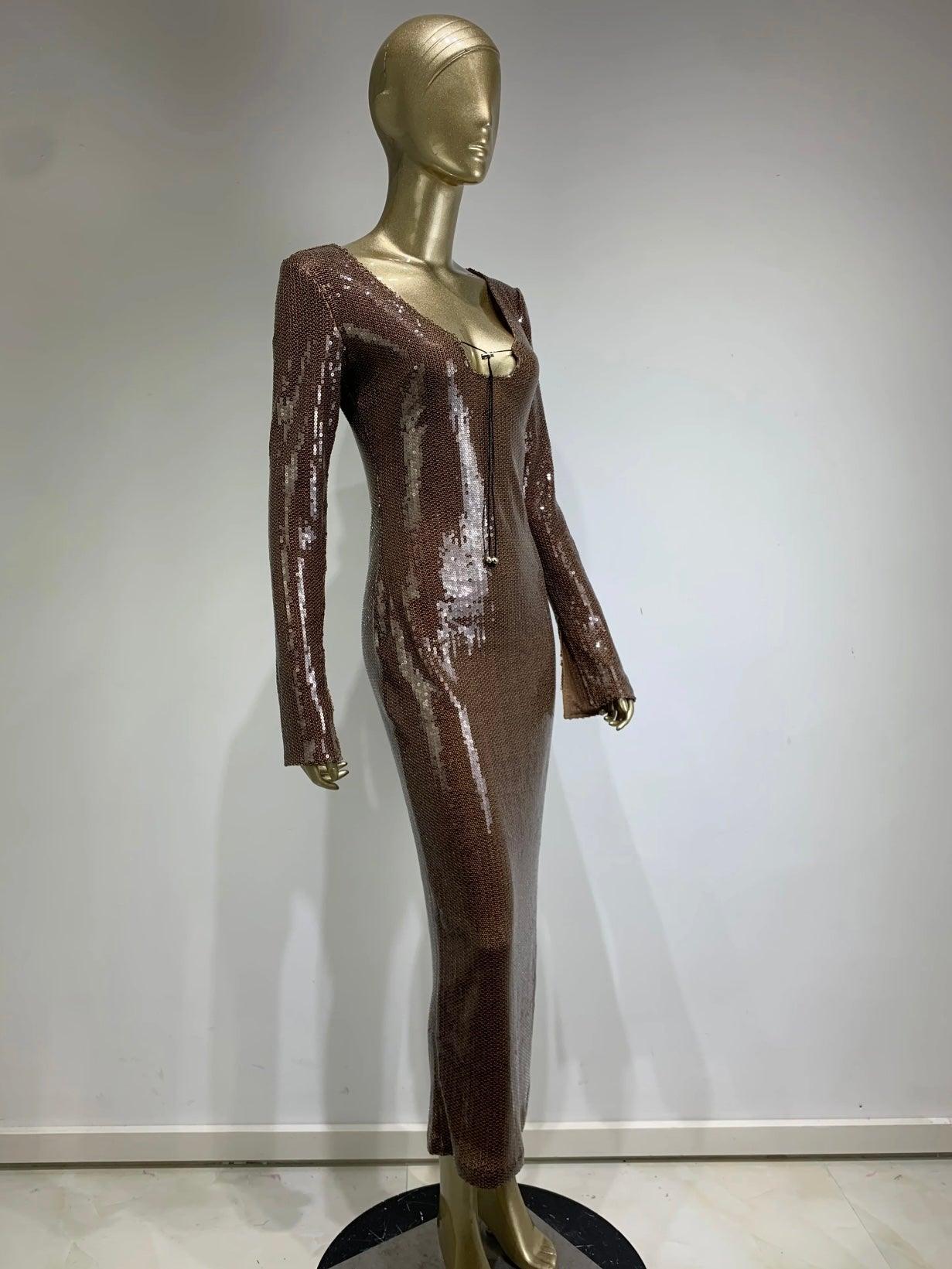 Glitzerndes Pailletten-Abendkleid - Sorentis