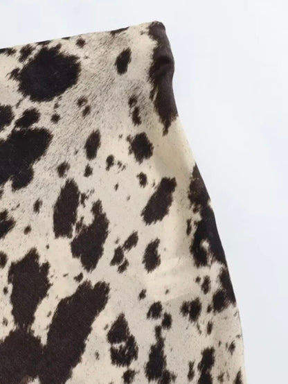 Langer Rock mit Animalprint