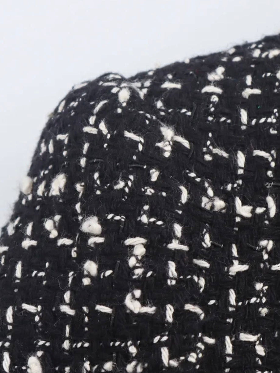 Marmorierter Tweed-Blazer mit Knopfleiste
