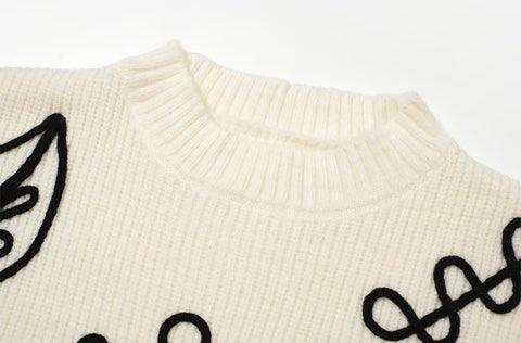 Strickpullover mit organischem Kontrastmuster - Sorentis