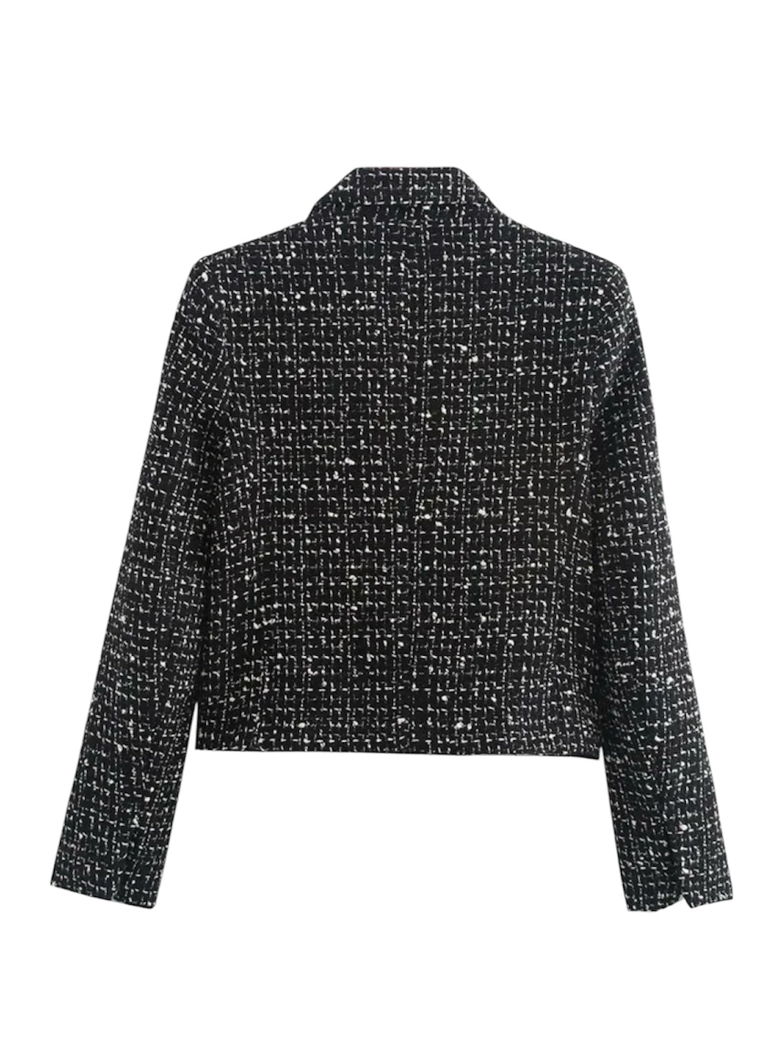 Marmorierter Tweed-Blazer mit Knopfleiste
