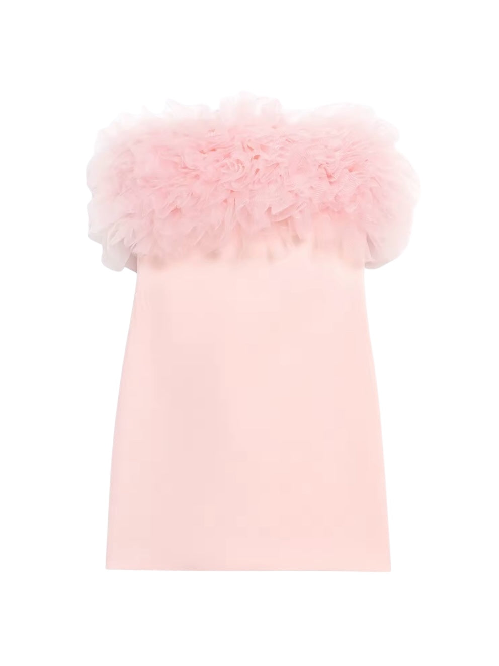 Bandeau Tüllkleid in Zartrosa