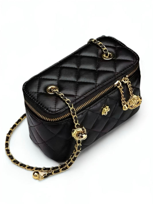 Gesteppte Koffer-Handtasche mit goldenen Details - Sorentis