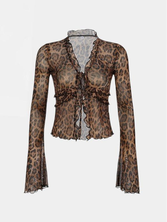 Leo Mesh Bluse mit Volant - Sorentis