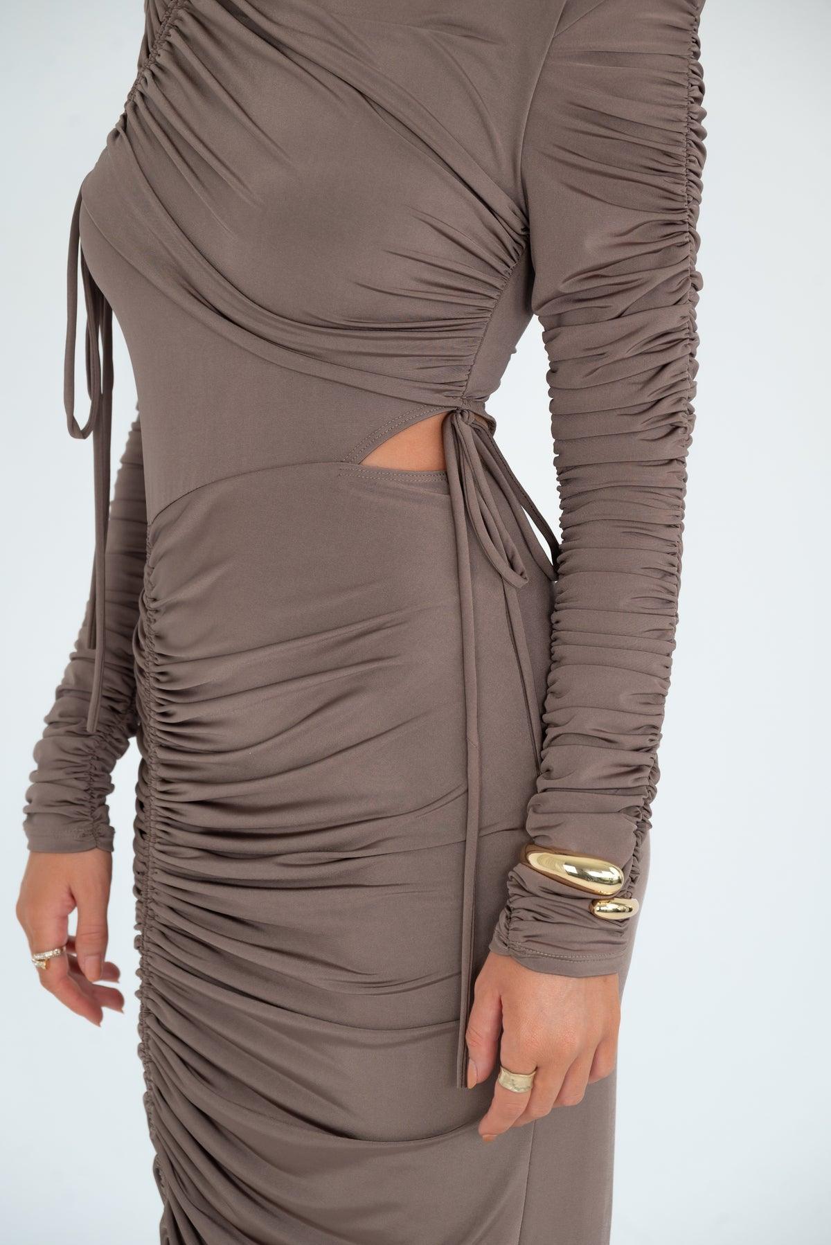 Gerafftes Maxikleid mit Turtleneck - Sorentis