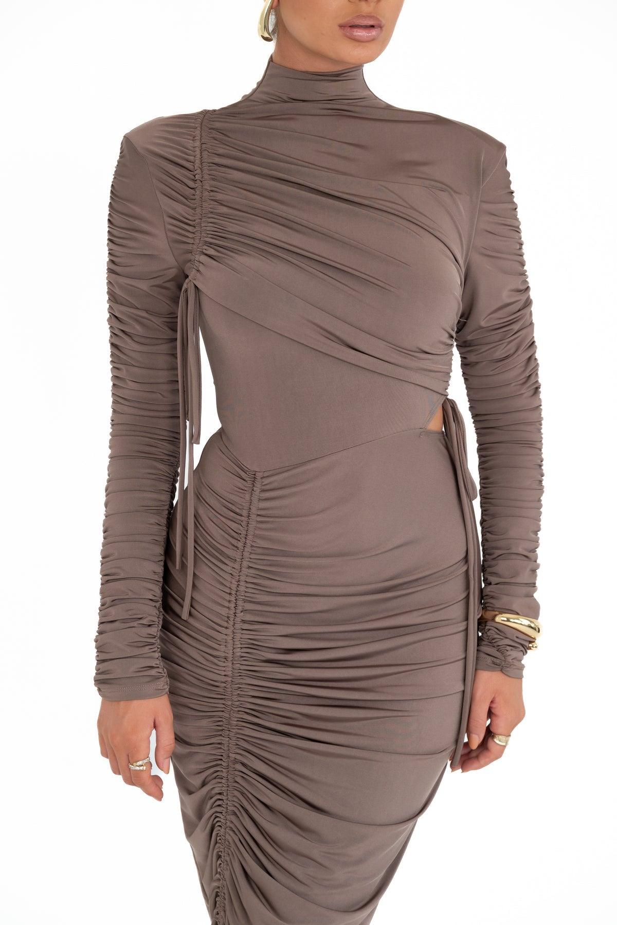 Gerafftes Maxikleid mit Turtleneck - Sorentis