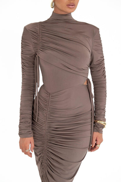 Gerafftes Maxikleid mit Turtleneck - Sorentis