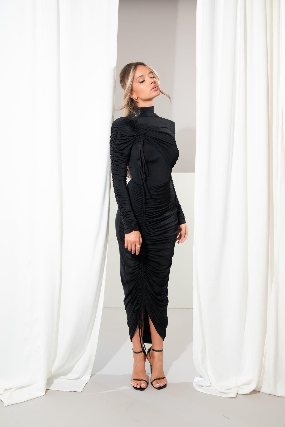Gerafftes Maxikleid mit Turtleneck - Sorentis
