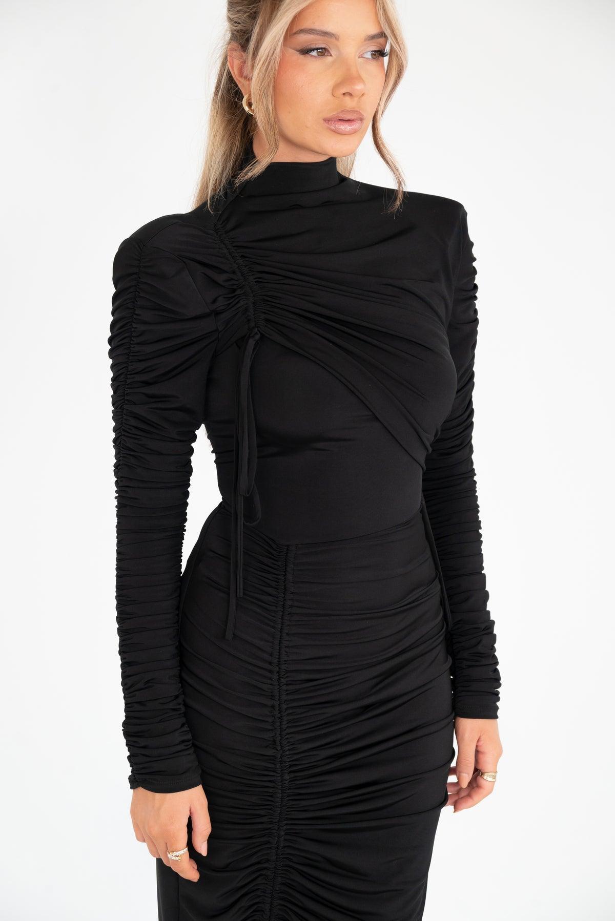 Gerafftes Maxikleid mit Turtleneck - Sorentis