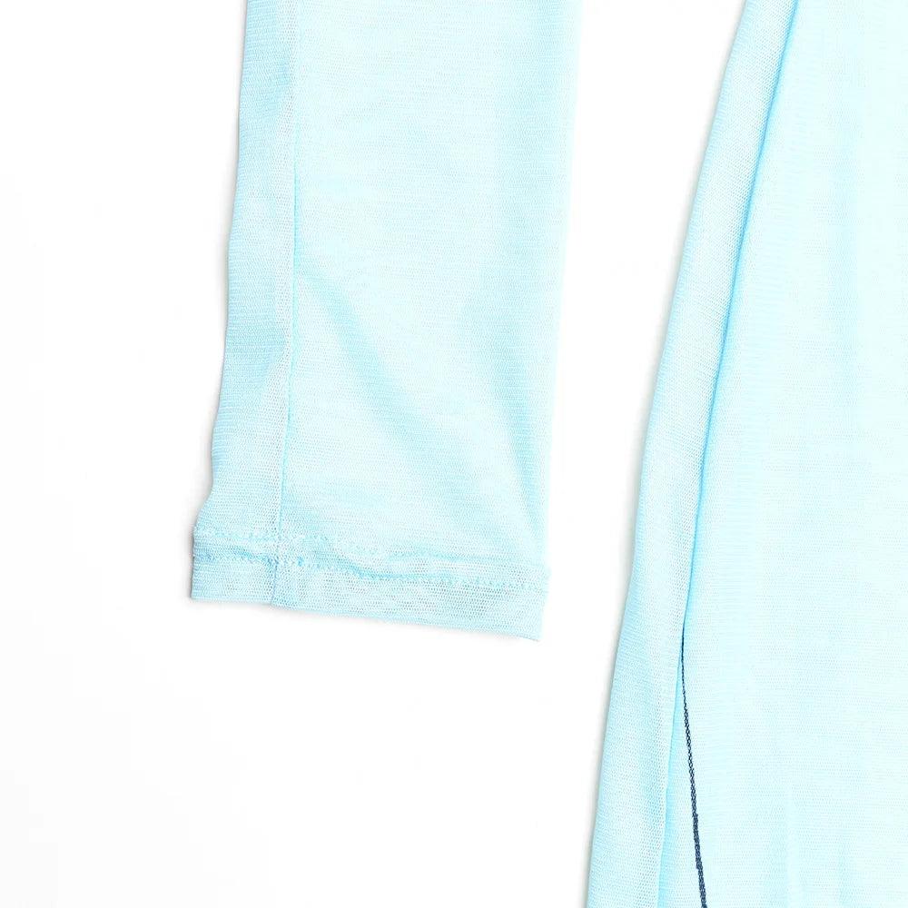 Fließendes langarm Mesh-Strandkleid mit abstraktem Design - Sorentis