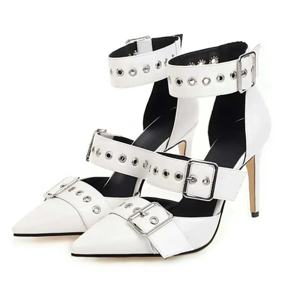 High Heel Sandalen mit Schnallen und Nieten - Sorentis