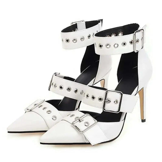 High Heel Sandalen mit Schnallen und Nieten - Sorentis